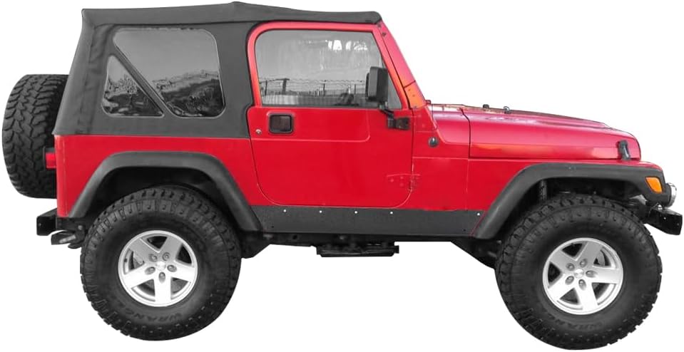 Hooke Road Rock Slider Armor Rocker Panel Guards Compatible with Jeep Wrangler TJ 1997-2006 (Exclude 04-06 TJ Unlimited/LJ) Cladding Skid Plate