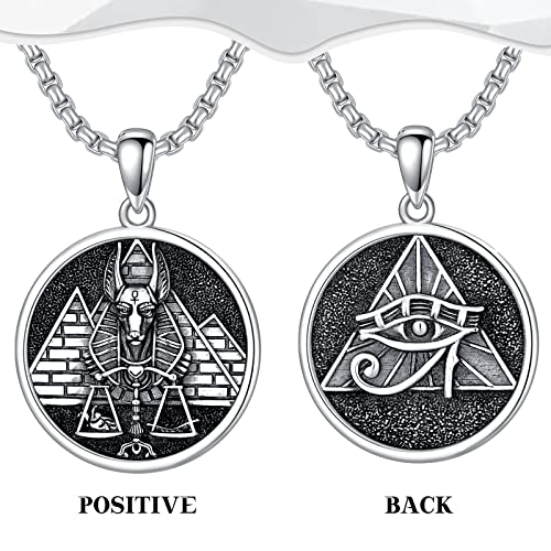 Seiyang 925 Sterling Silver Mythology | Paganism | Egyptian Necklace Jewelry Gift for Men Women with 2mm 22+2 IN Rolo Chain (with Gift Box)3