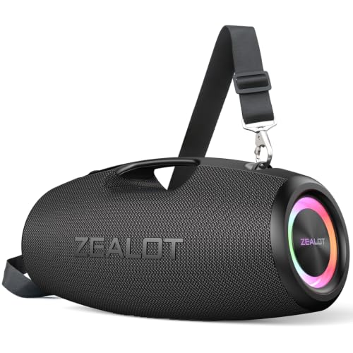 ZEALOT 120W Bluetooth�X�s�[�J�[ �剹�� �������ꂽ�ቹ 40���ԘA���Đ� IPX6�h�� �|�[�^�u�����C�����X�A�E�g�h�A�X�s�[�J�[ | 3���EQ���[�h, �����d�ቹ, AUX����/USB������/micro SD�J�[�h�Đ��Ή�, Typ