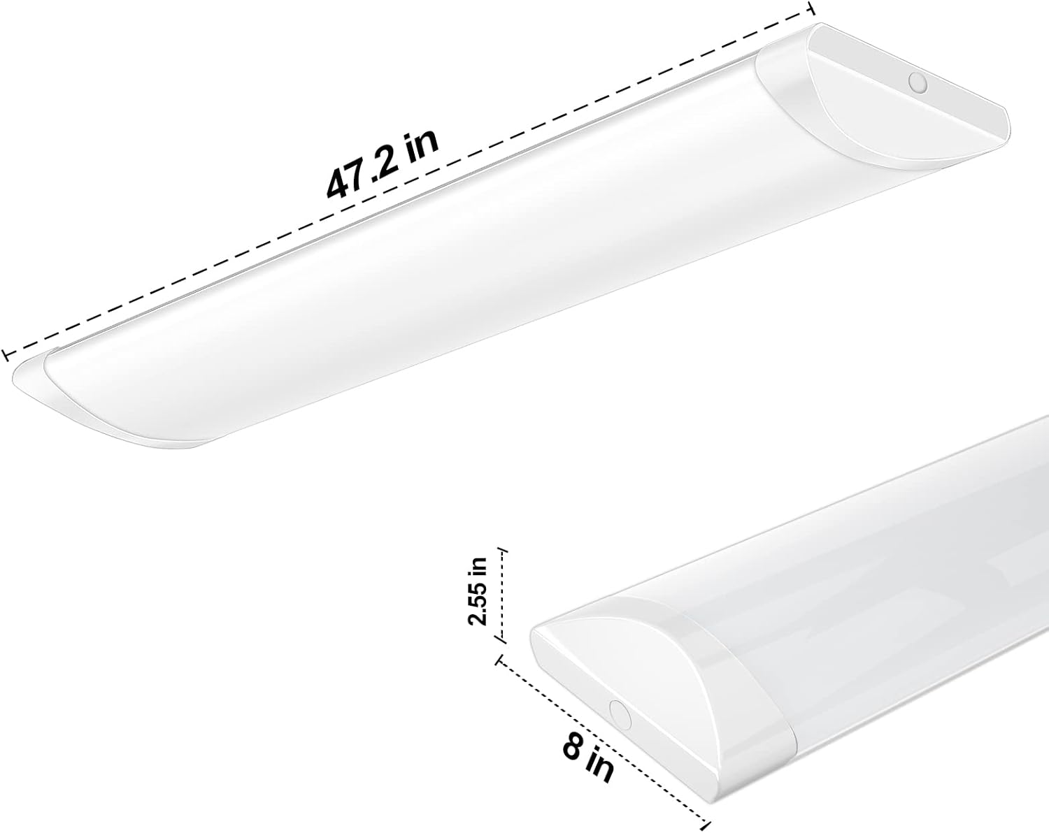 ANTLUX 4FT LED Wraparound Puff Lights, 50W/5500LM, 3 Color Temperature Dimmable Led Wrap Light, 4 Foot LED Flush Mount Ceiling Lights, 48 Inch Lighting Fixtures for Kitchen Laundry Office, 4 Pack
