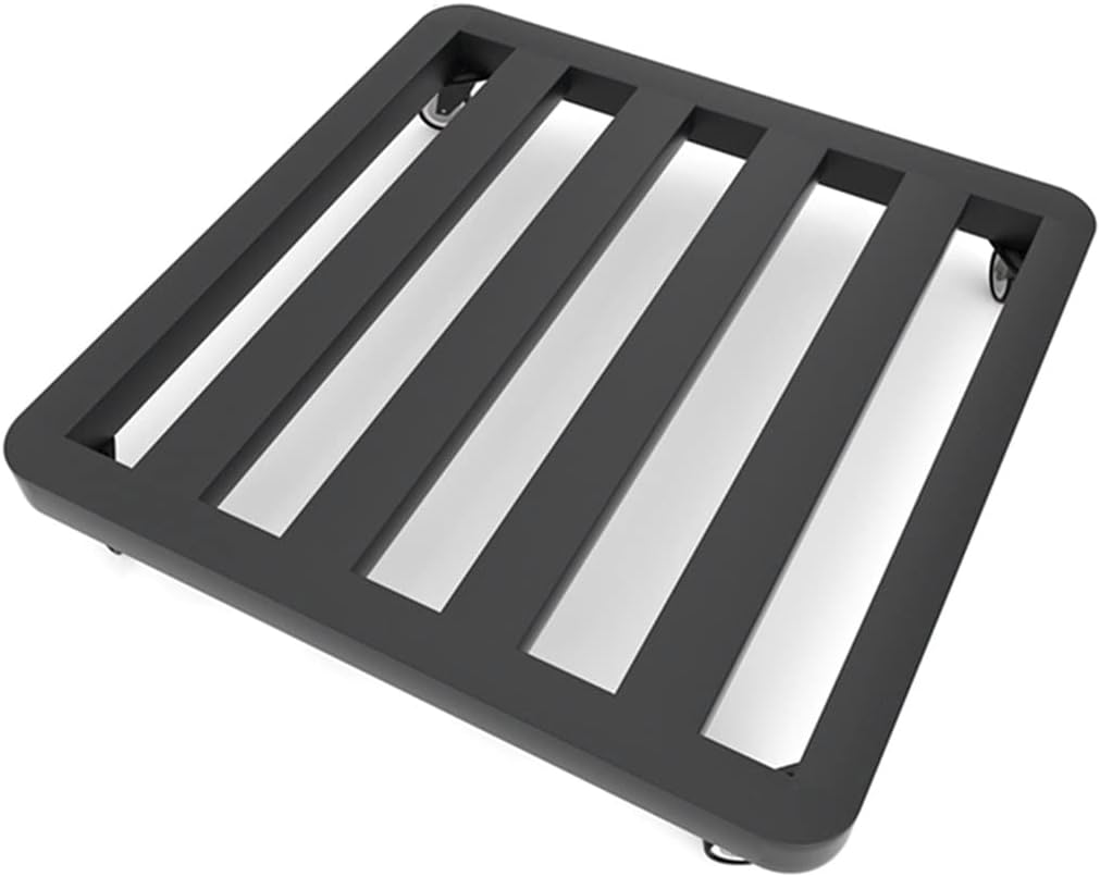 Caddies Square Plant Caddy With Wheels Heavy Duty Plant Dolly Outdoor Rolling Plant Stand With Brake Casters, Metal Plant Roller Base Indoor For Heavy Pots 330 Lbs ( Color : Black , Size : 18inch )