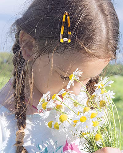 12 Pcs Double Grip Hair Clips Metal Snap Hair Clips For Women And Girls, Non-Slip Cute Snap Hair Barrettes For Hair Making Styling Hair Accessories(Black, Tortoise) #TOP1