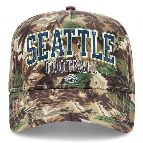 Seattle Icon Hat | Premium Adjustable Snapback Baseball Trucker Hats for Men & Women (US, Alpha, One Size, Camo)