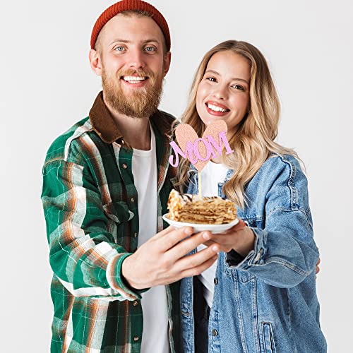 Cotiny 56 Pieces Mother's Day Cupcake Topper Glitter Happy Mother's Day Cake Decoration For Best Mom Love Mother Theme Party Supplies(4 Styles) #TOP7