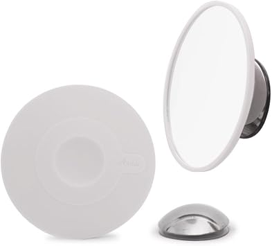 Suction Cup Mounted Detachable Mirror 15x Magnification White