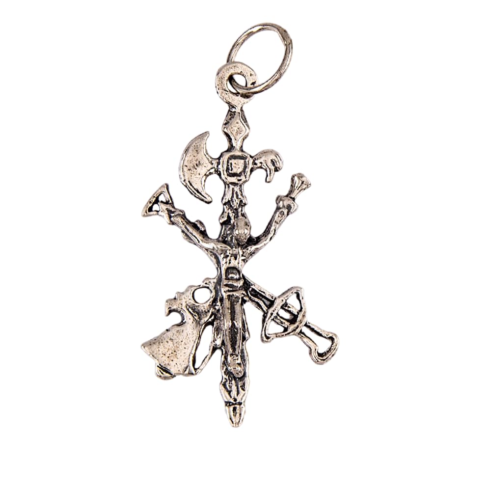 Colgante cruz de la Legión en Plata de ley envejecida 37x20mm