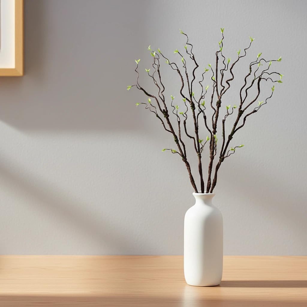 4pcs 40 inch Bendable Green Leaf Moss Simulated Artificial Vines Fake Tree Branches for Home Decor Outdoor Wedding Commercial Halloween Christmas and Other Scene Decorations