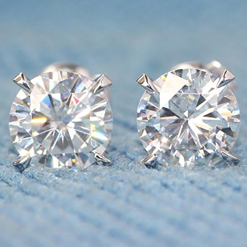 GOWE 4 Carat ct Lab Grown Moissanite Diamond Earrings for Women Genuine 18K 750