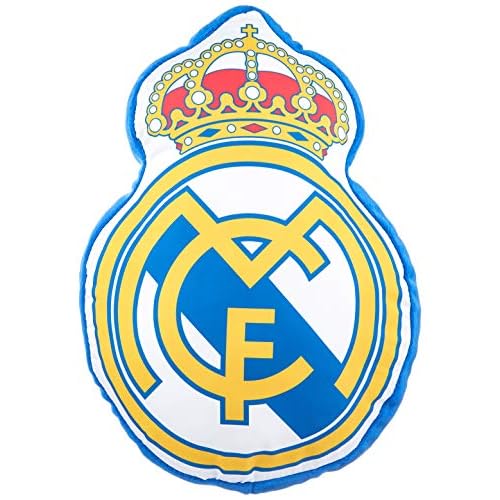Real Madrid Cojin 3D Escudo, Multicolor, 40 x 40 cm