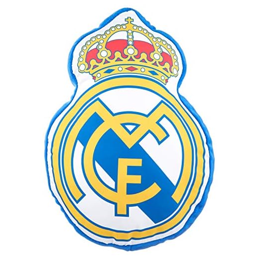 Real Madrid Cojin 3D Escudo, Multicolor, 40 x 40 cm