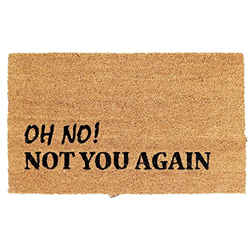 Image of Onlymat Quote Printed Anti-Slip Doormat (Black, Brown) Rectangular Shaped Entryway Rug Natural Coir with PVC Backing for Outdoor Entrance Home Mats Floor Door Hall Drawing Room Living (75 cm x 45 cm)