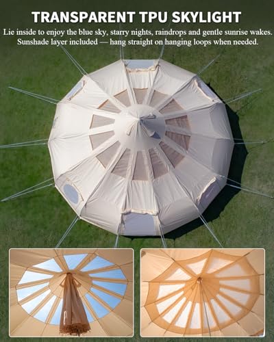 Carpa Canvas con Rainfly y Estufa para Camping Familiar miniatura 2