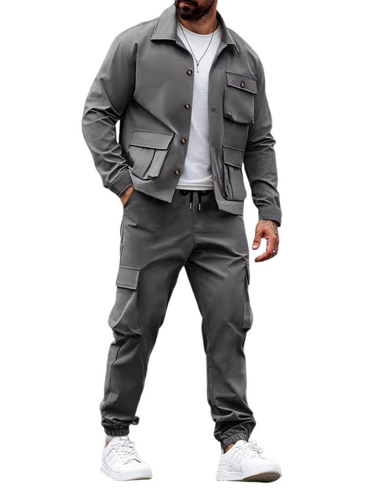 Tuta Uomo Completo 2 Pezzi Maniche Lunghe Casual