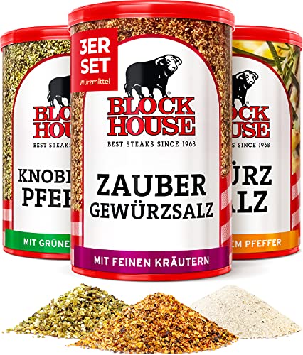Block House Würzsalz mit weissem Pfeffer, Zaubergewürzsalz mit feinen Kräutern, Knoblauchpfeffer mit frünem Pfeffer Cover
