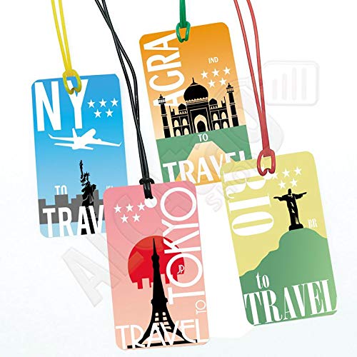 Tag Criativa de PVC Mala Identificador - Linha Travel - 10 Unidades