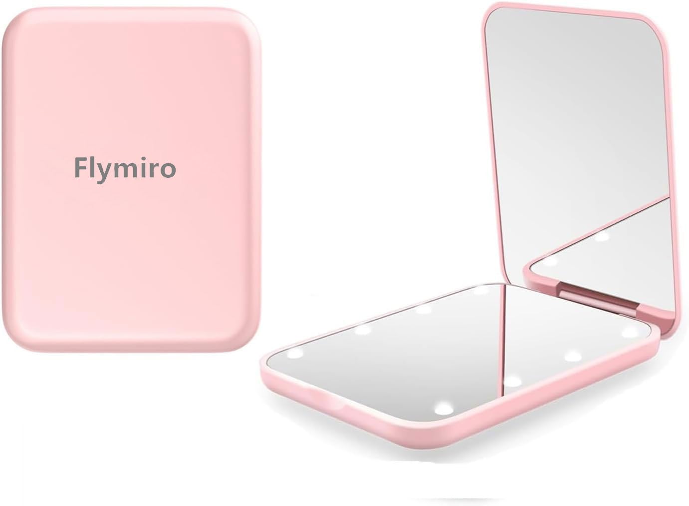 LED Lighted Travel Makeup Mirror, 1x/3x Magnification, Compact, Portable for Handbag, Purse, Pocket, Folding, Handheld, 2-Sided, Small Mirror with Lights (Pink)-image-10