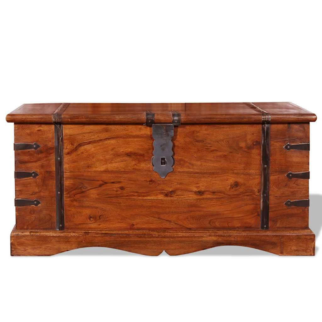 Armoires & Meubles de Rangement bois massif coffre de stockage grand volume 244049