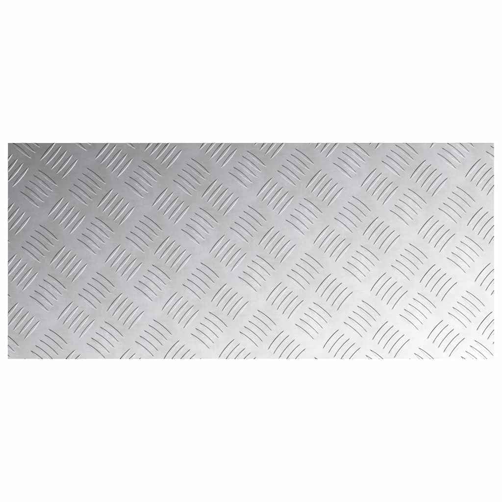 Aluminiowa powierzchnia schodów o konstrukcji z blachy ryflowanej, prostokątna, 90 x 40 cm, srebrna, zestaw 2 sztuk, do wewnątrz i na zewnątrz, antypoślizgowa nakładka na schody zapewnia