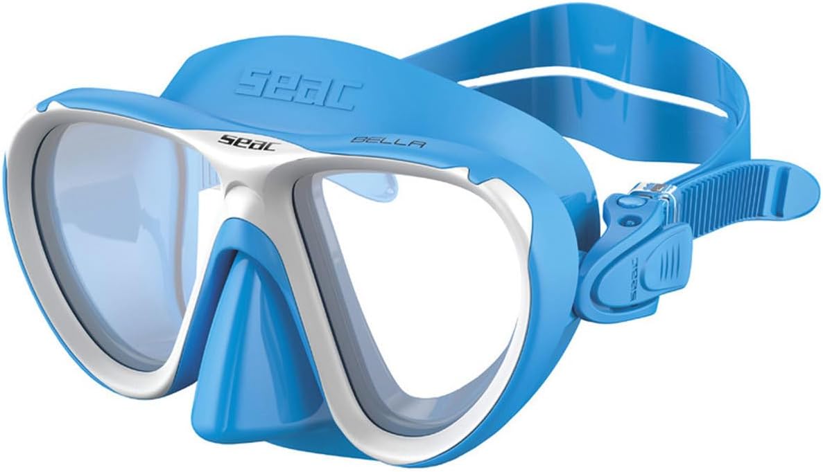 SEAC Bella Kids & Small-Face Snorkeling Mask – Dual Lens, Soft Silicone, Tempered Glass, Shock-Resistant Frame, Italian Design