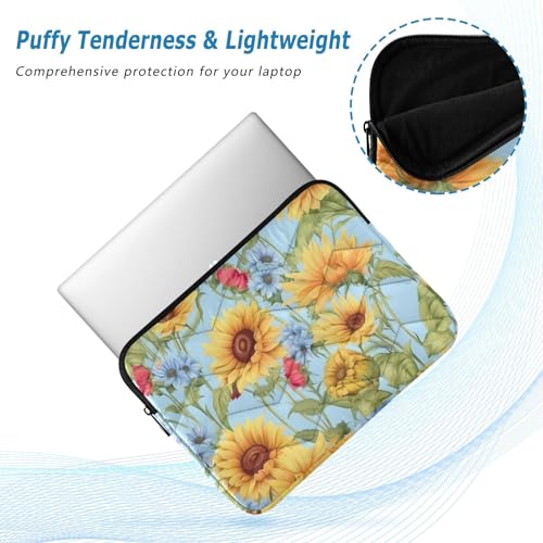 Funda para portátil 13-14 pulgadas Flowers Leaves Sunflower azul miniatura 5