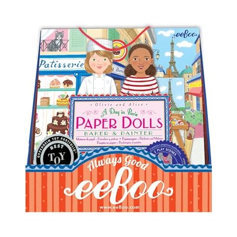 eeBoo: Baker and Painter Paper Dolls Reusable Set Cover