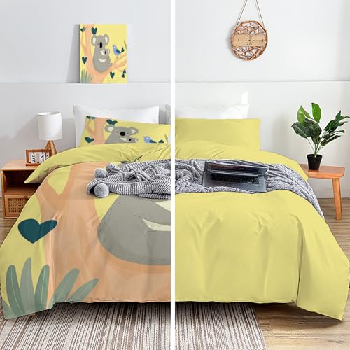 Housse de Couette 220x240cm Koala et Oiseau avec 2 Taies - 5