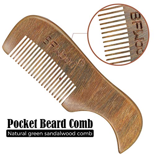 BFWood Pocket Beard Brush & Comb for Beard and Mustache - Facial Hair Grooming Tool for Men - Thumbnail 3
