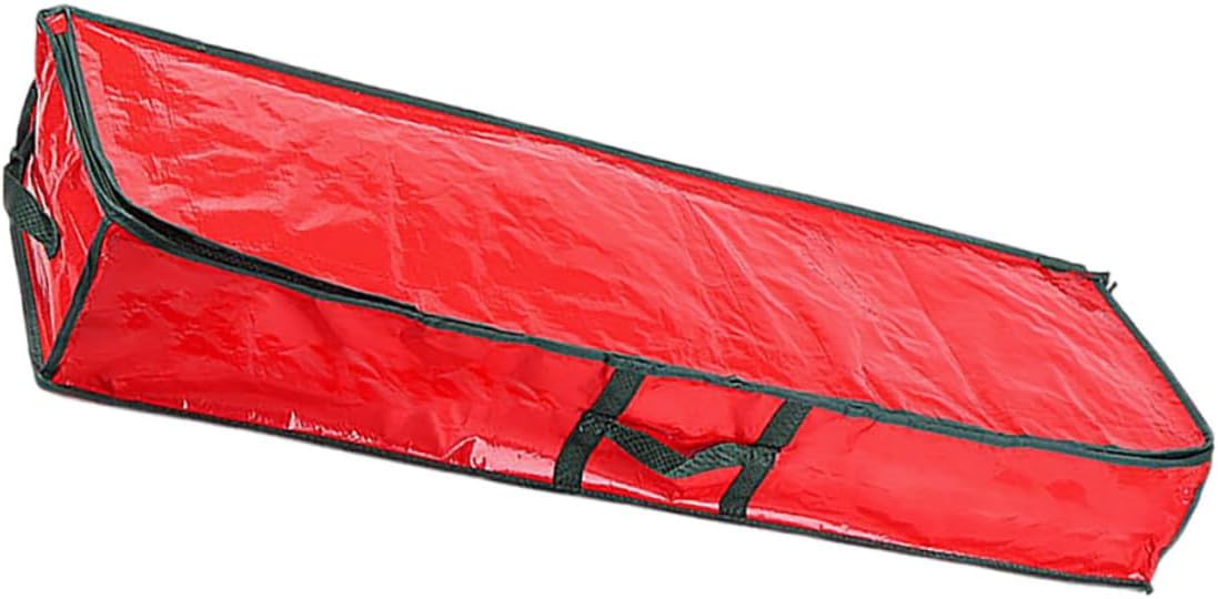 Zerodeko Christmas Tree Storage Bag 120x36x13cm Red Waterproof Xmas Tree Container with Handles Large Outdoor Storage Pouch for Holiday Decoration and Wrap Organization