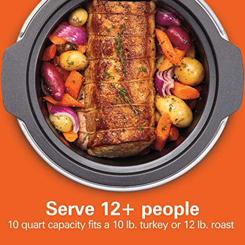 Hamilton Beach 10 Quart Programmable Slow Cooker with Stovetop Safe Crock, Silver