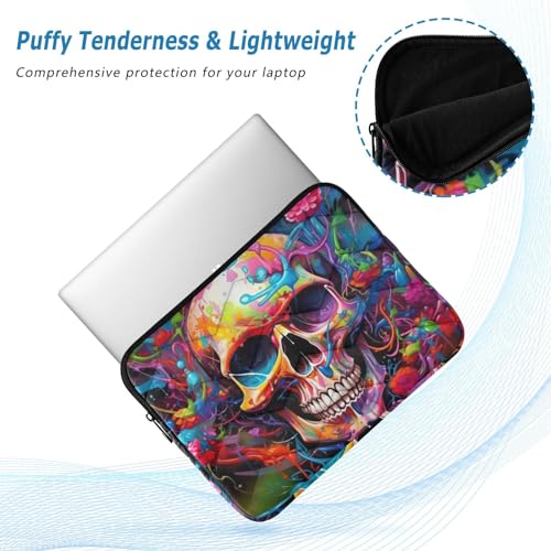 Funda para portátil 13-14 pulgadas impermeable con diseño de calavera miniatura 5