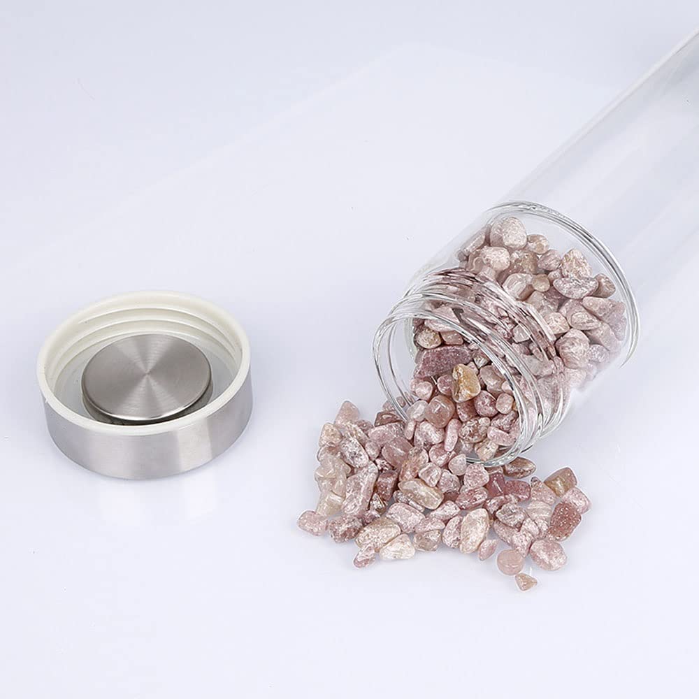 Bouteille d'eau en cristal de quartz naturel pour élixir bien-être au quotidien