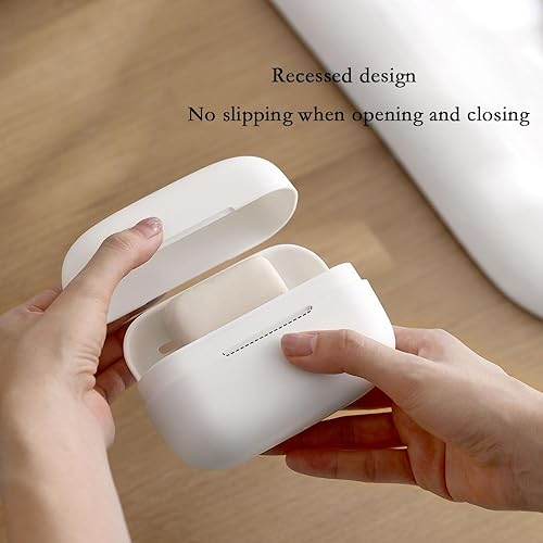Miniatura 4 de Caja de jabón de viaje a prueba de fugas para ducha, contenedor de jabón portátil, plato con tapa para baño, soporte de jabón de viaje (horizontal)