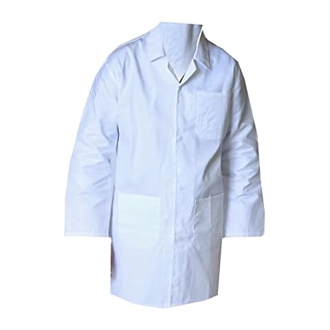 IBEX Polycotton Kids Unisex Doctor Lab Coat, Halloween Fancy Dress Costume, Scientist, Professor, White, 30W 10-12 Years Cover