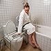 Eagle Health Supplies Toilet-to-Tub Transfer Bench with Cut Out Seat, FSA/HSA Eligible Sliding Shower Chair for Elderly and Disabled, Height Adjustable Shower Seats for Adults Inside Shower, 77963