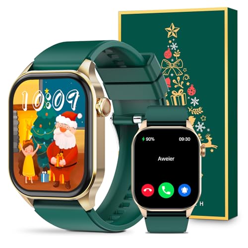 SOUYIE Smart Watch for Men Women Android iPhone, with Bluetooth Call(Answer/Make Call) 2024, 2.04" Fitness Tracker IP68 Waterproof, 136+ Sports, Heart Rate Blood Oxygen Sleep Monitor Gold