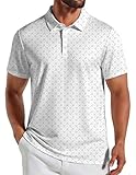 COOFANDY Men's Golf Polo Shirts Short Sleeve Quick Dry Performance Moisture Wicking Golf Shirts Casual Print Collared Shirt