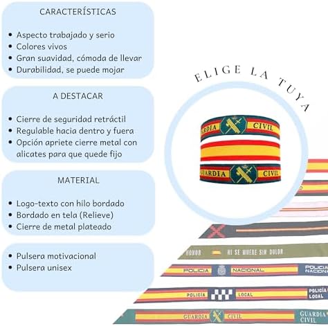 Pack 3 Pulseras Policía Nacional Borgoña 51trZtk+ABL. AC SR38. SL1000