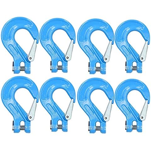 AB Tools-US Pro - Gancho de Seguridad con Enganche de sujeción (Capacidad máxima de elevación 3,15 toneladas, Cadena de 10 mm, 8 Unidades) Cover