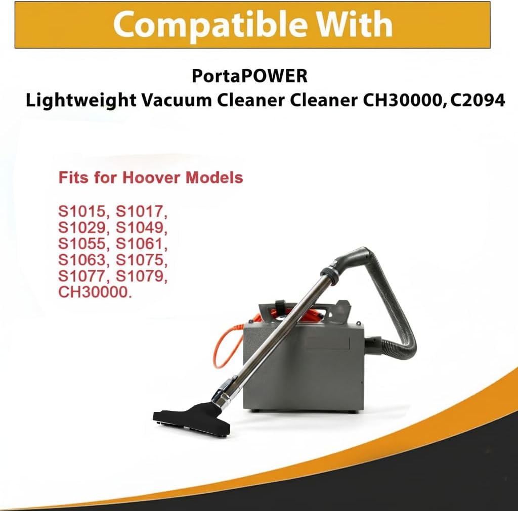 Replacement for Hoover Canister Vacuum Cleaner 9" Wide Floor Brush With Dust Brush and Crevice Tool for PortaPower Commercial Shoulder Vac Models C2094 & CH30000