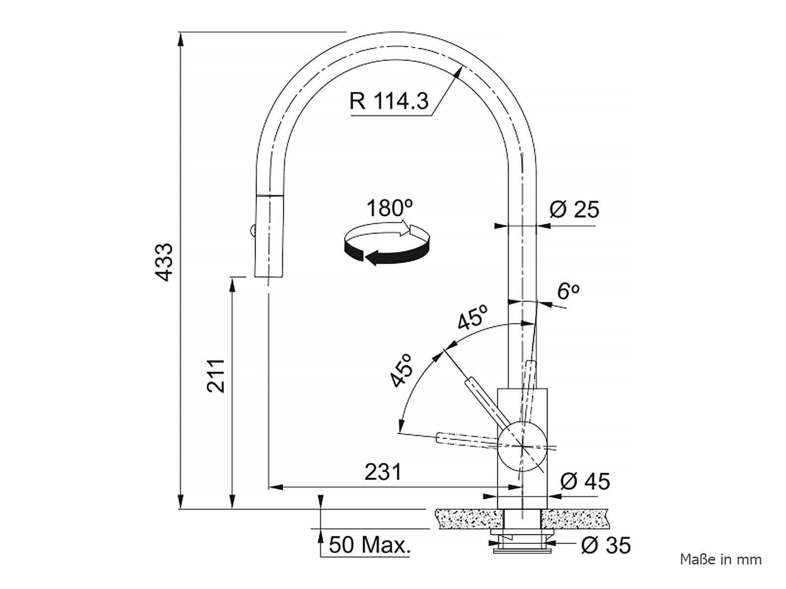 FRANKE 115.0681.244, Grifo del fregadero de la cocina Eos Neo M pull-out spray, Oro