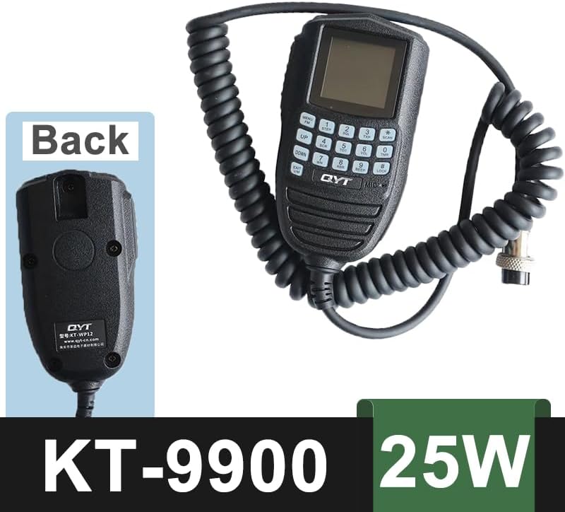 Handheld microphone with DTMF keypad and coiled cable for the SHIQUN KT-9900 radio.