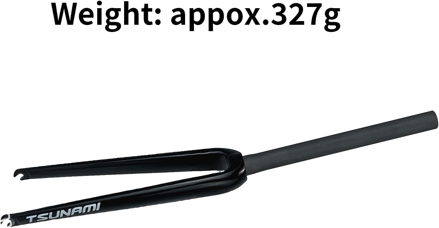 700C Fixed Gear Bike Rigid Fork Carbon Fiber Rim Brake Front Fork 1-1/8'' Straight Tube Quick Release 9 * 100mm Track Bike Hard Fork