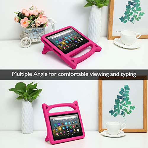 Fire Hd 8 Tablet Case,Fire Tablet 8 Case,Amazon Fire Hd 8 Tablet Case,Dinines Lightweight Kids Case With Handle Stand For Amazon Kindle Fire Hd 8/8 Plus(12Th/10Th Generation,2022/2020 Release),Pink #TOP5