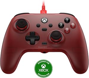 GameSir T7 Controlador con cable para Xbox Series X|S, Xbox One y Windows 10/11, gamepad Plug and Play para juegos con joysticks y gatillos de efecto Hall, con jack de audio de 3.5 mm – Azul (Rojo)