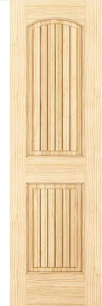 Kimberly Bay 2-Panel Door, Interior Door Slab, Solid Pine, Arch Top, V-Grooves (18x80)