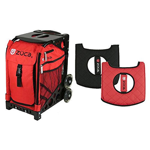 Zuca Chili Sport Insert Bag and Black Frame w/Flashing Wheels & Gift Seat Cushion