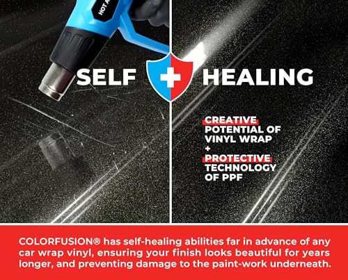 Image of ColorFusion PPF by VViViD, Gloss Metallic Black Dry Apply PPF Vinyl Car Wrap Roll 1ft x 5ft