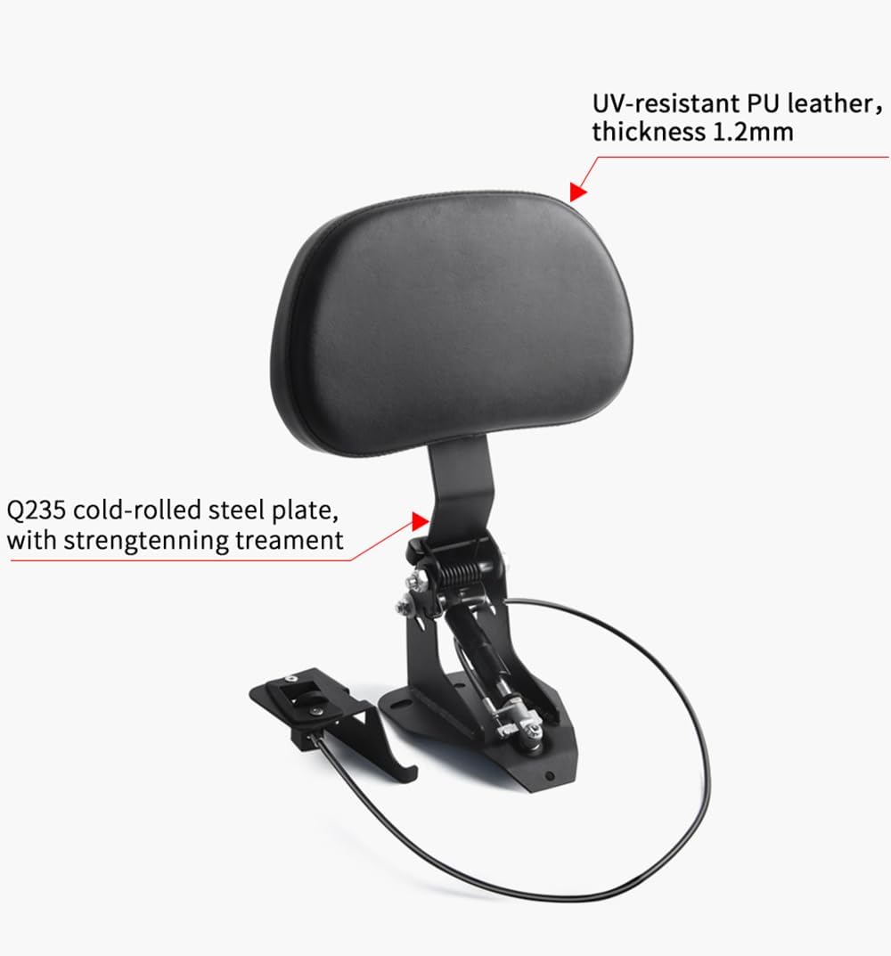 Panical Motorcycle For Harley Davidson Mid Driver Backrest Rider Backrest Adjustable Glide Road Glide Road King Street Glide CVO 2009-2026 (Black Backrest A)