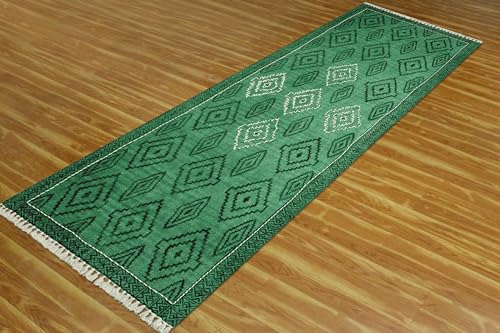 Tapis vert 152x243 cm pour salon à fort passage et extérieur