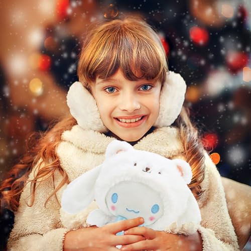 13.7\" Cute Anime Plush Doll, Lovely Plush Stuffed Animal, Anime Cute Soft Plush Figure Toy, Pillow Plush Gift Filler Birthday Gift for Kids (White-Cinna)